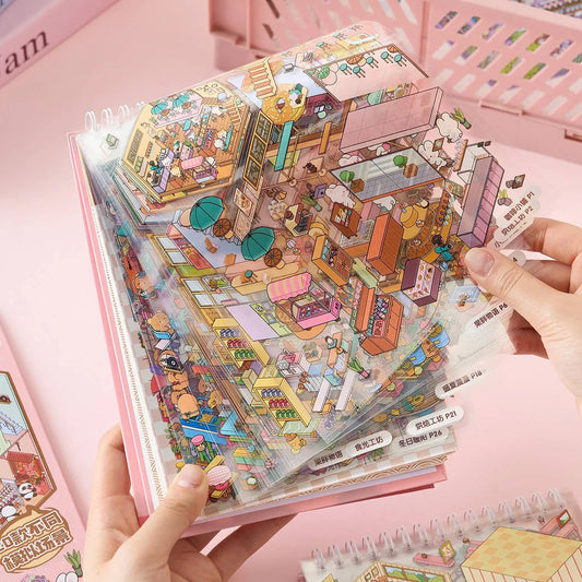 3D Mini Scene Stickers - 49P + Tweezers