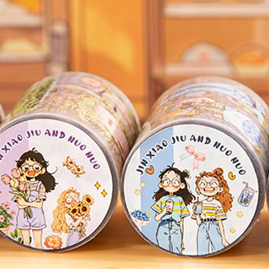 Kawaii Character Washi Tape – PET Decorative Roll for Journals, Planners & Scrapbooks
