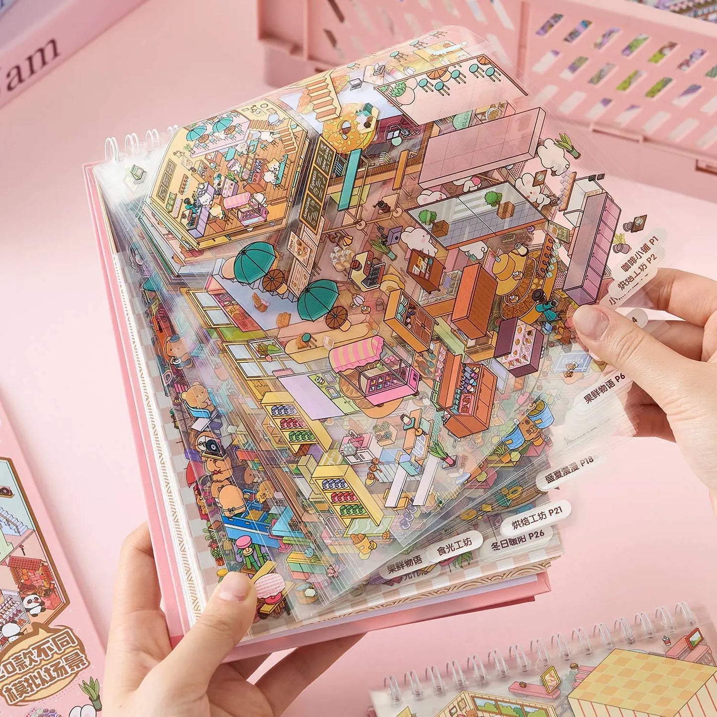 3D Mini Scene Stickers - 49P + Tweezers
